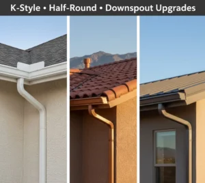 K-Style gutters, Half-round gutters, and downspout upgrades Tucson
