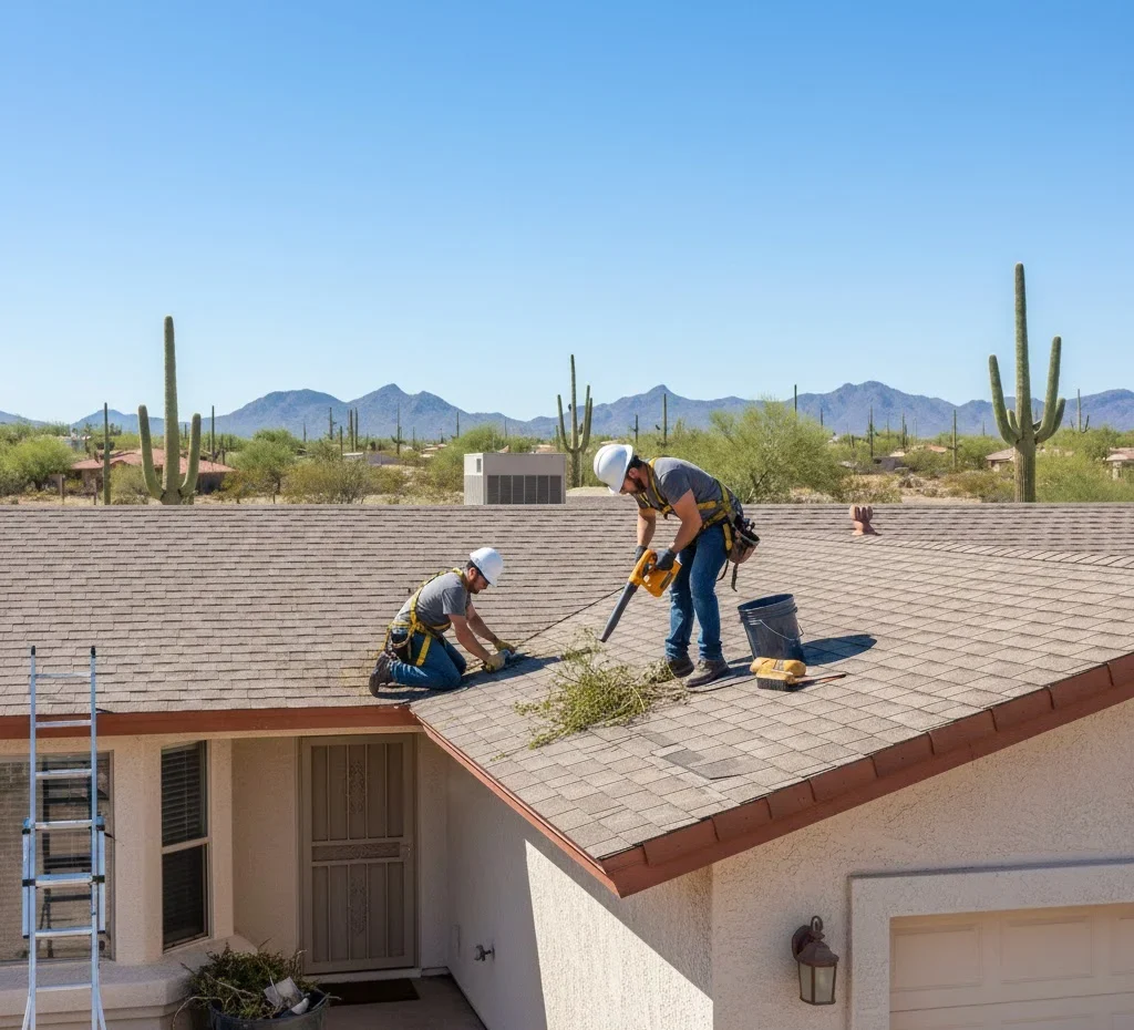 Routine roof maintenance service for residential properties in Tucson