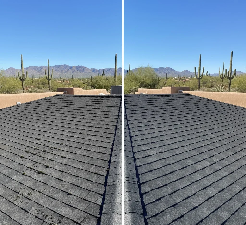Shingle roof rejuvenation service improving roof lifespan in Tucson