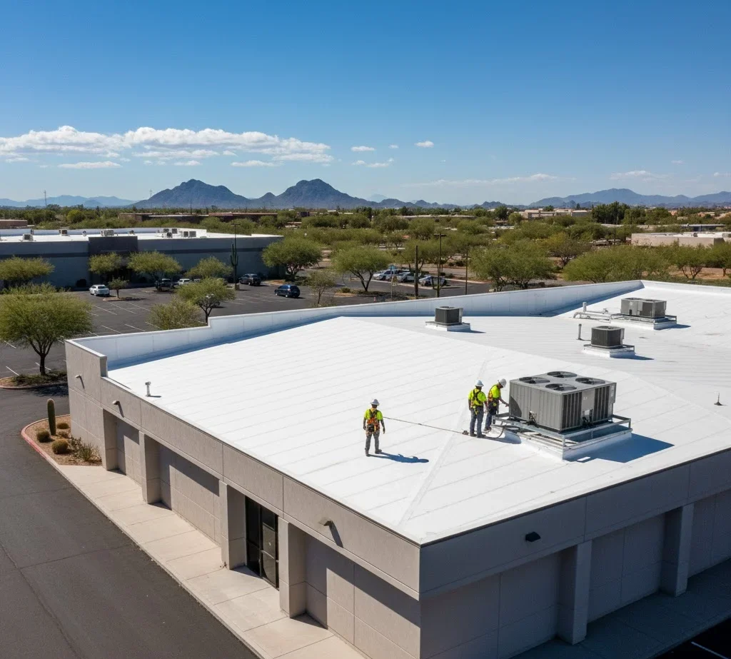 Comprehensive commercial roofing solutions including installation, repair, coating, and maintenance.