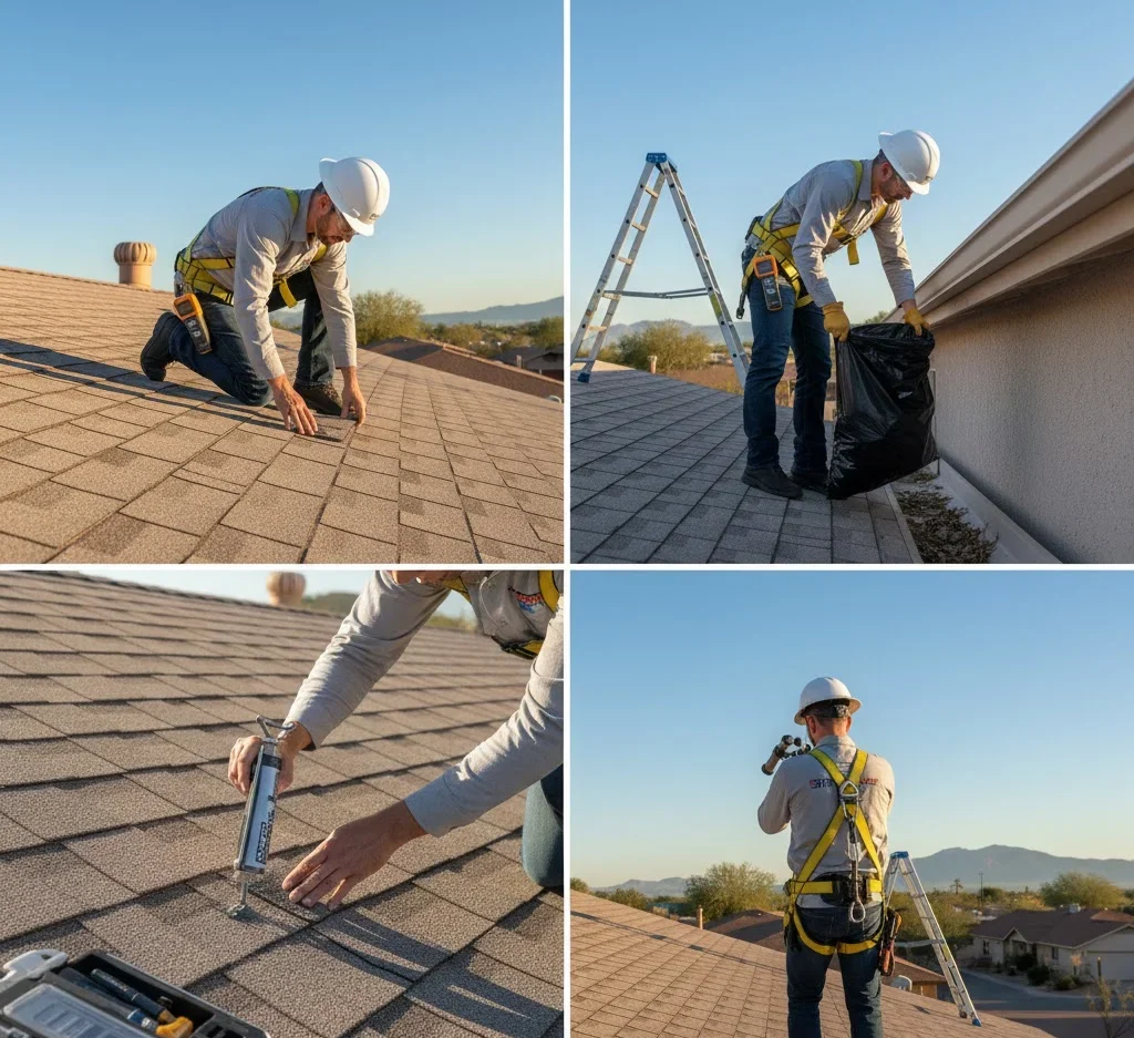 Step-by-step residential roof maintenance process in Tucson